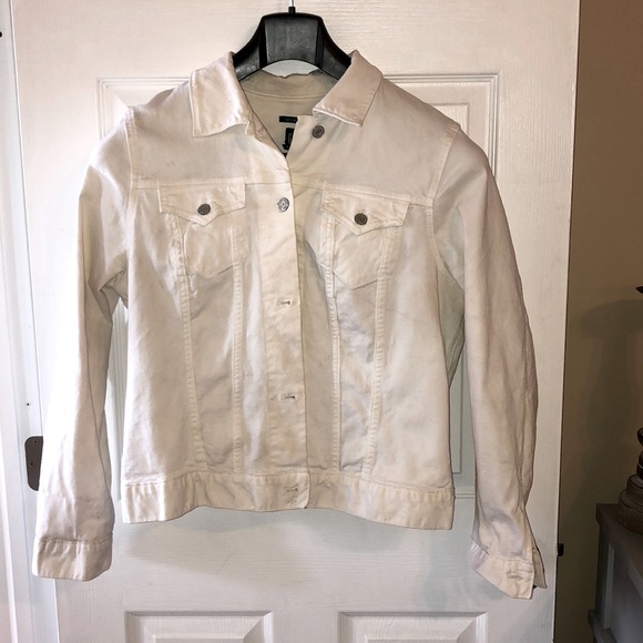 white stretch jean jacket
